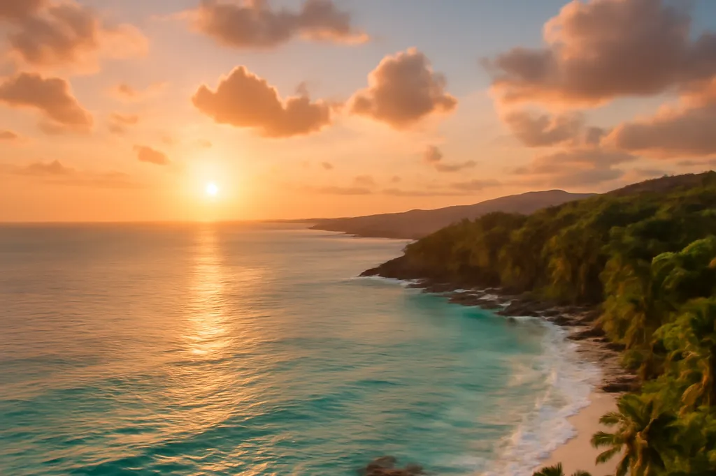 Plage sauvage aux eaux turquoise bordée de palmiers sur une côte du Costa Rica en Amérique centrale